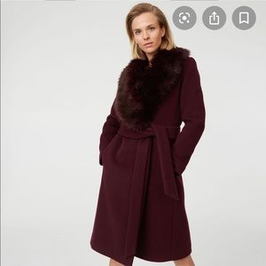 Lenoria Faux fur collar belted will- blend coat